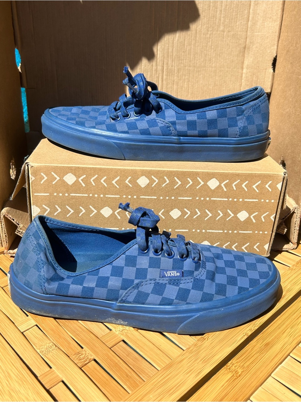 Vans Checkerboard Low-Top Sneakers - Blue